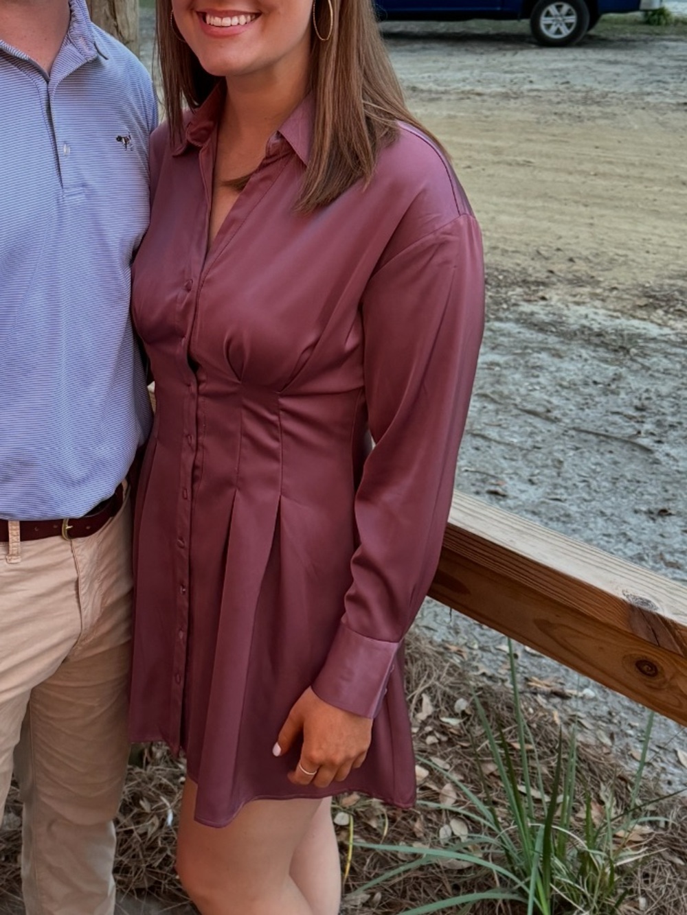 Satin Pleated T shirt dress